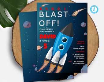 Space Invitation Download Outer Space Birthday Invitation Template Printable Blast Off Rocket Ship Invitation Astronaut Party Invite