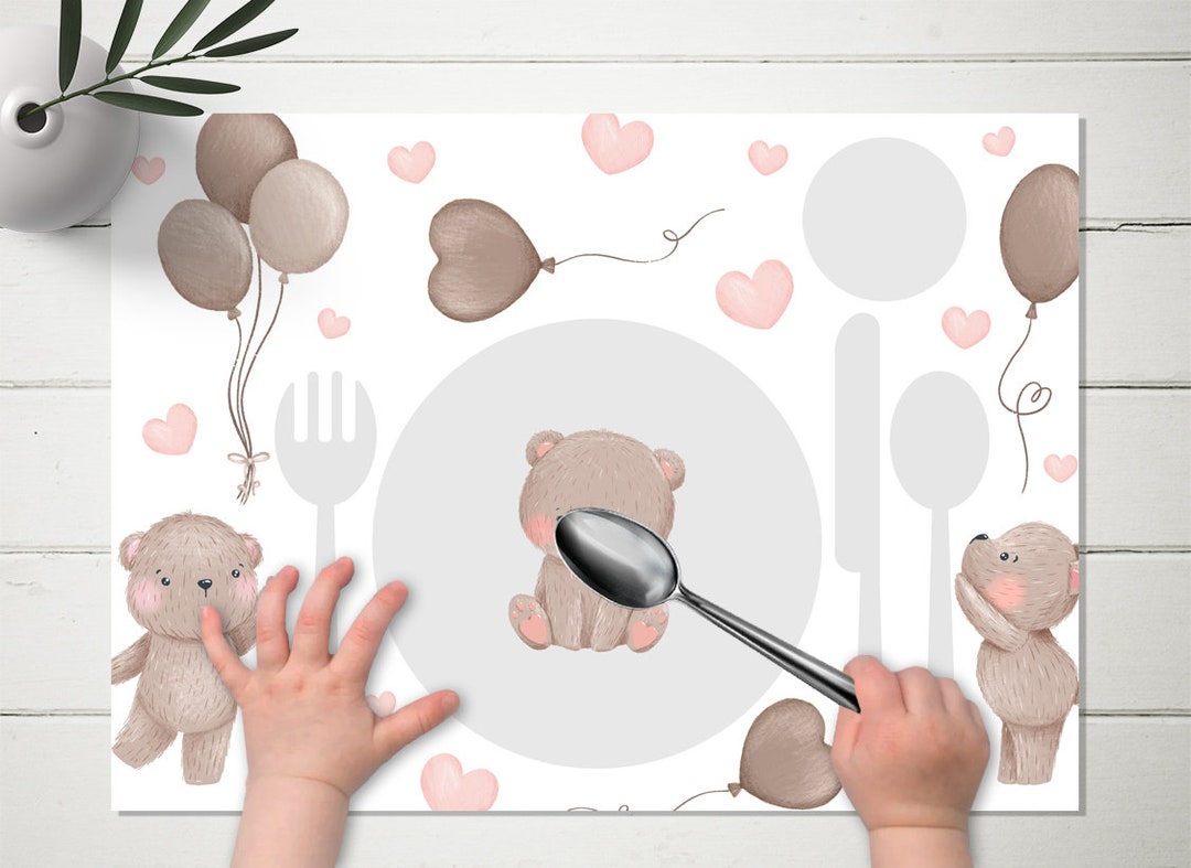 Teddy Bear Montessori Placemat Printable Montessori Etiquette Place