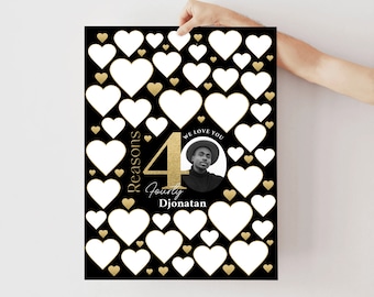 40 Reasons We Love You Template Gold Black 40th Birthday Gift Guest Book For Men Woman Him Her GuestBook Party Decoration 40th Birthday Sign