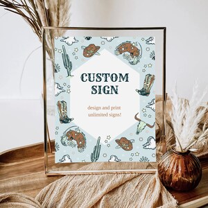 Cowboy Custom Sign Editable Southwestern Custom Sign Cowboy West Custom Sign Template Rodeo Custom Sign Template Wild West Custom Sign