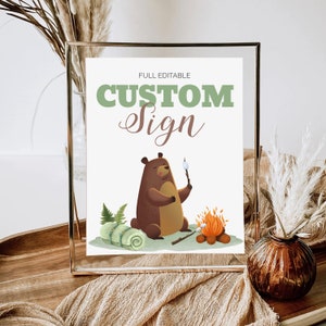 Camping Baby Shower Custom Sign Baby Camper Shower Custom Text Outdoor Gender Party Theme Custom Invite Poster Camping Baby Shower Invite