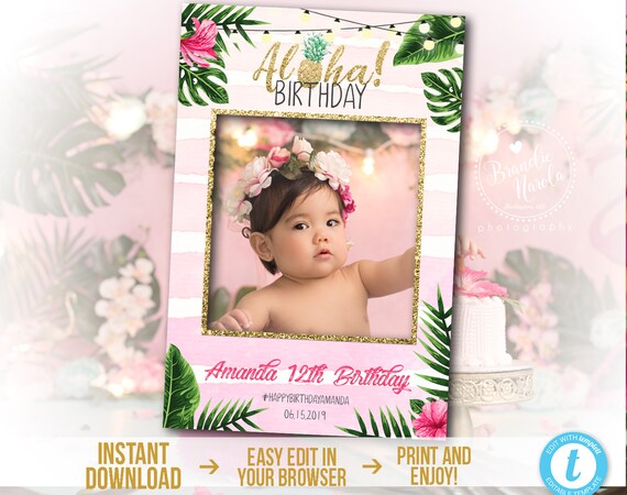 Tropical Photo Booth Frame Aloha Birthday Photo Booth Etsy Tropical Photo Booth Frame Aloha Birthday Photo Booth Etsy