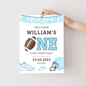 Football Birthday Welcome Sign Sports Themed Birthday Welcome Poster Football Party Welcome Board Football Welcome Banner Editable Sign