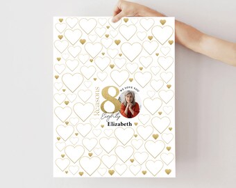 80 Reasons We Love You Template Printable Gift Poster Decorations for Adult 80th Birthday Sign Editable Signature Frame Eighty Reasons Why