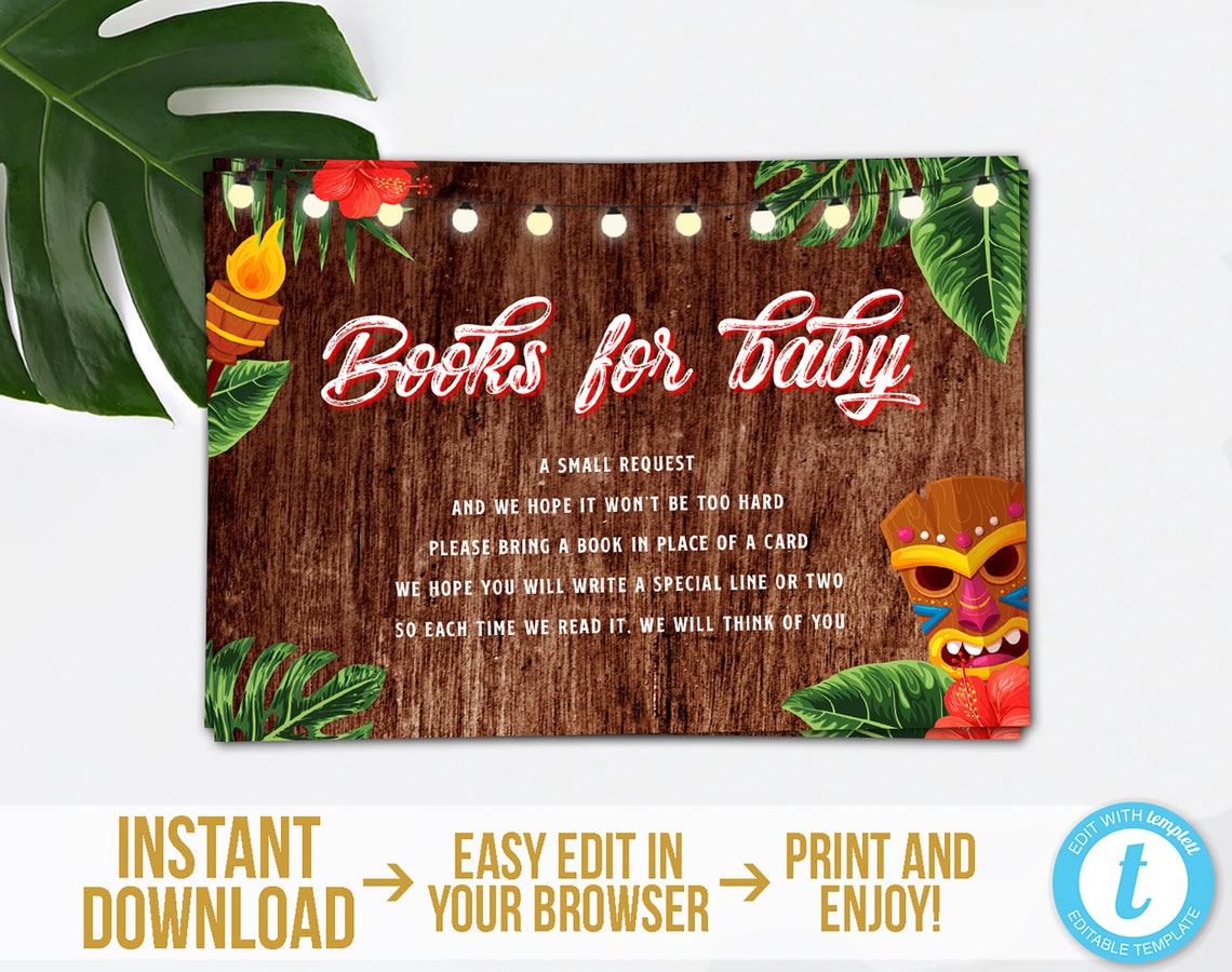 Luau Baby Shower Invitation Set Printable Aloha Tropical Baby - Etsy
