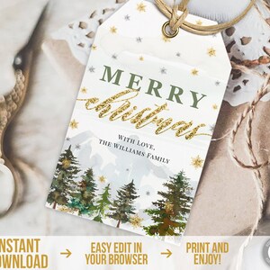 Christmas Tags Template Rustic Christmas Gift Tags Instant Download ...