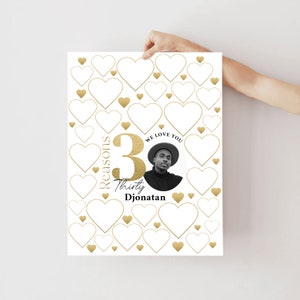 30 Reasons We Love You Template 30th Anniversary Printable Gift Party Decor Thirty Years Birthday Celebration Gift For Husband Wife Friend