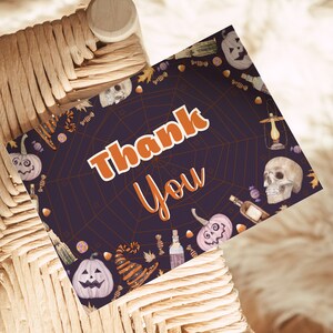 Halloween Birthday Thank You Card Spooky Halloween Spooctacular Pumpkin ...