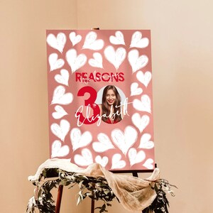 30 Reasons We Love You Template Womens Thirty Anniversary Printable Banner 30th Birthday Gift For Her Girlfriend or Wife 30 Things For Love