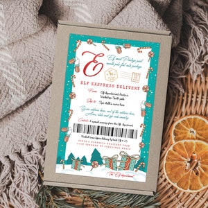 Elf Mail Shipping Labels Editable Santa Mail Stickers North Pole Express Delivery Christians Elves Mail Arrival Box Label Elf Activities