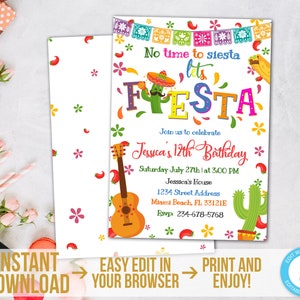 Fiesta Invitation Template Mexican Birthday Invitation Instant Download Printable Cinco de Mayo Party Invite Let’s Fiesta Invitation