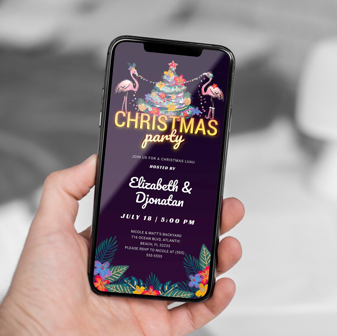 Tropical Christmas Party Electronic Invitation Hawaiian Christmas Evite
