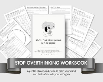 Stop Overthinking Workbook | Anxiety & Stress Relief Worksheets | Mental Health Journal | Self Help Therapy PDF | Therapy Session