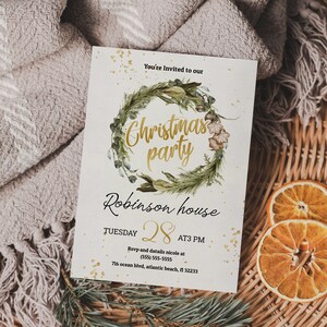 Christmas Party Invitation Christmas Party Printable Holiday Party Invitation Christmas Invitation Download Christmas Dinner Party Template