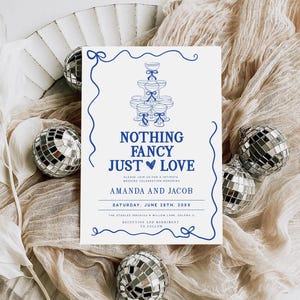 Nothing Fancy Just Love Invitation, Elopement Reception Invite, Editable Elopement Announcement, Intimate Wedding Engagement Party Invite