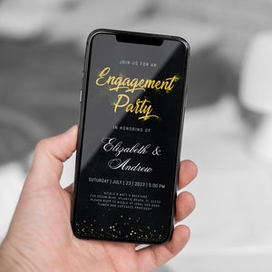 Christmas Engagement Party Electronic Invitation We Are Engaged Text Sms Sign Digital Wedding Engagement Winter Party Invitation Template