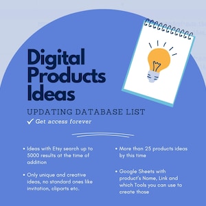 Digital Product Ideas List to Sell On Etsy Online Small Business Ideas Bestsellers for Passive Income Sell Printable Instant Download Files