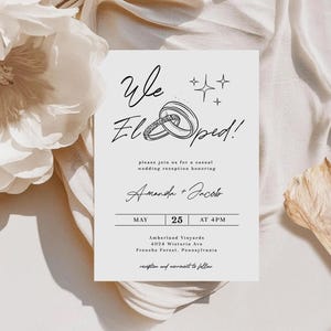 Elopement Invitation, Nothing Fancy Just Love Digital Invite, Editable Minimalist Elopement Announcement, Intimate Wedding Reception Party