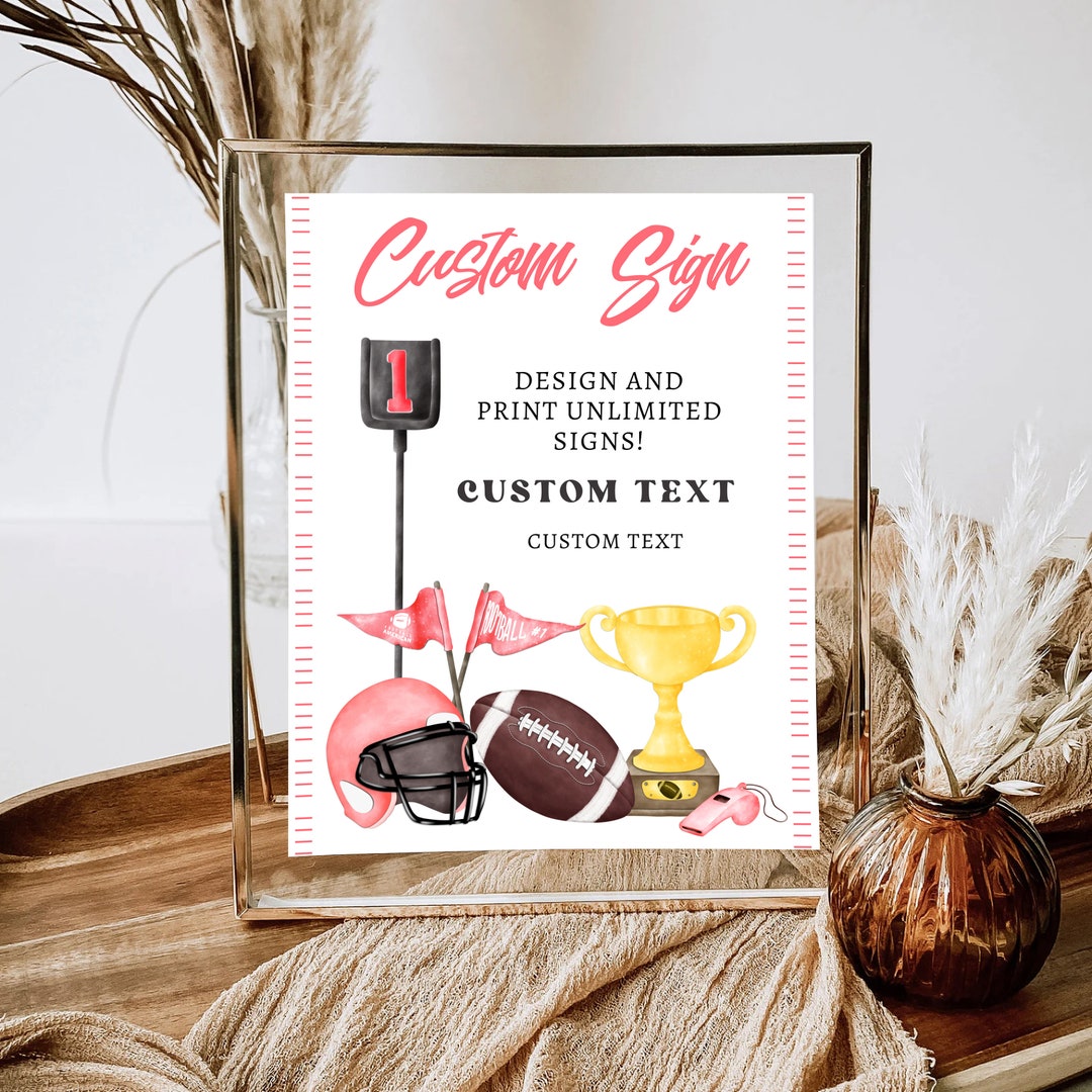 Girl Football Birthday Custom Sign Girl Football Party Etsy