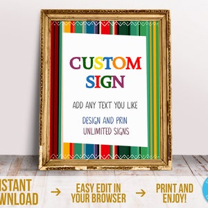 Fiesta Custom Sign Template Printable Cinco de Mayo Poster Editable Mexican Birthday Table Sign Decor Fiesta Poster Instant Download