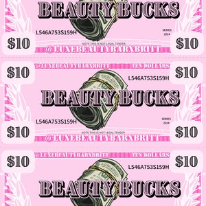 Beauty Bucks, Lash Cash, Loyalty Bucks for Clients