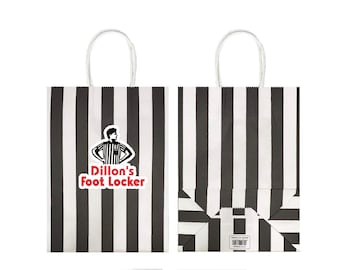 Sneaker party Gift Bag, White and black gift bag, goodie bag