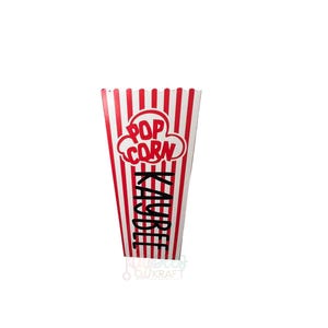 Cajas de palomitas personalizadas, cajas de palomitas con rayas rojas y blancas, cajas de palomitas para una noche de cine