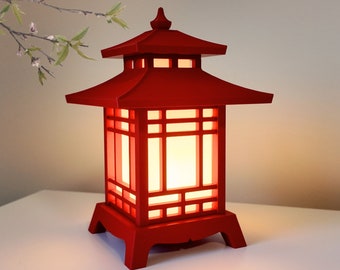Japanese Pagoda Lantern | Japanese Decor | Japanese Home Decor | Japanese Room Decor | Pagoda Lantern | Desk Lamp | Table Lamp | Mini Pagoda