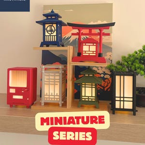 Japanese Lantern Miniature – Cozy Japanese Decor - Warm Ambient Light for Bedroom, Office, Bookshelves
