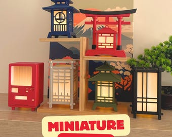 Japanese Lantern Miniature – Cozy Japanese Decor - Warm Ambient Light for Bedroom, Office, Bookshelves