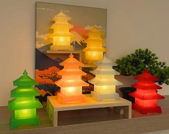 Japanese Lantern Miniature – Cozy Japanese Decor - Warm Ambient Light for Bedroom, Office, Bookshelves