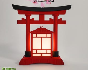 Japanese Torii Gate Lantern: Japanese Decor, Japanese Home Decor, Pagoda Lantern, Desk Lamp, Table Lamp, Mini Lantern, 3D-Printed