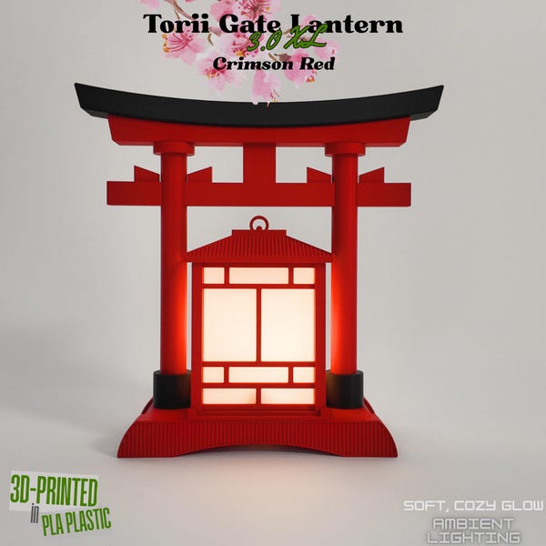 Farol japonés Torii Gate - Lámpara de mesa japonesa acogedora - Luz ambiental cálida para dormitorio y oficina