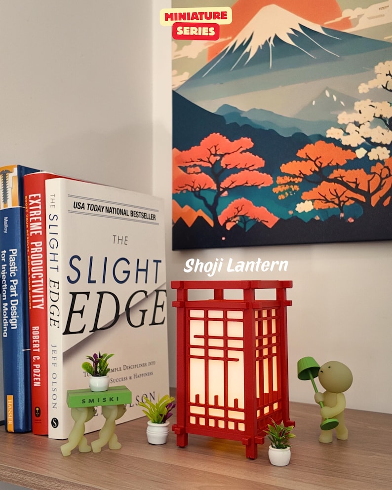 Miniature Japanese Lantern: Japanese Decor, Pagoda Lantern, Shoji Lantern, Torii Gate Lantern, Desk Lamp, Room Decor, Home Decor, 3D-Printed image 4