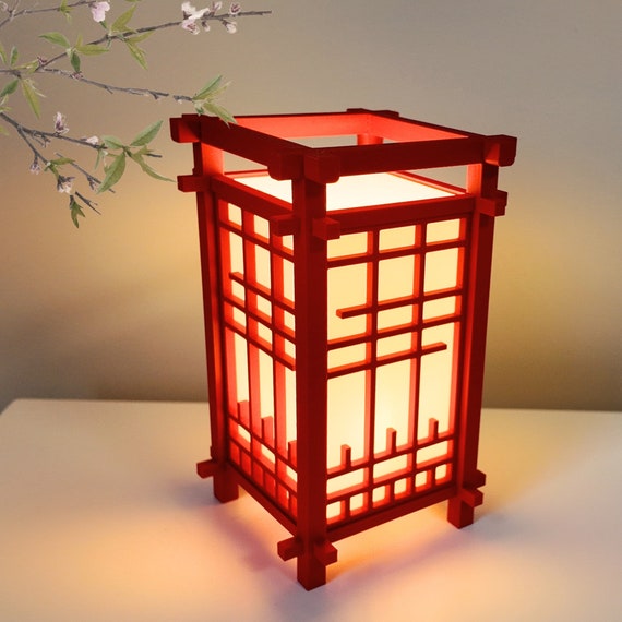 Japanese Lantern | Shoji Style | Desk Lamp | Japanese Decor