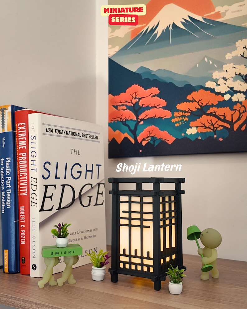 Miniature Japanese Lantern: Japanese Decor, Pagoda Lantern, Shoji Lantern, Torii Gate Lantern, Desk Lamp, Room Decor, Home Decor, 3D-Printed image 5