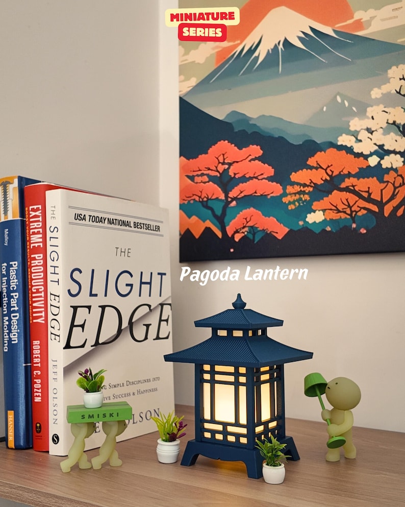 Miniature Japanese Lantern: Japanese Decor, Pagoda Lantern, Shoji Lantern, Torii Gate Lantern, Desk Lamp, Room Decor, Home Decor, 3D-Printed image 3