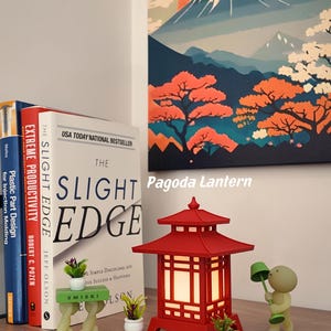 Miniature Japanese Lantern: Japanese Decor, Pagoda Lantern, Shoji Lantern, Torii Gate Lantern, Desk Lamp, Room Decor, Home Decor, 3D-Printed image 2