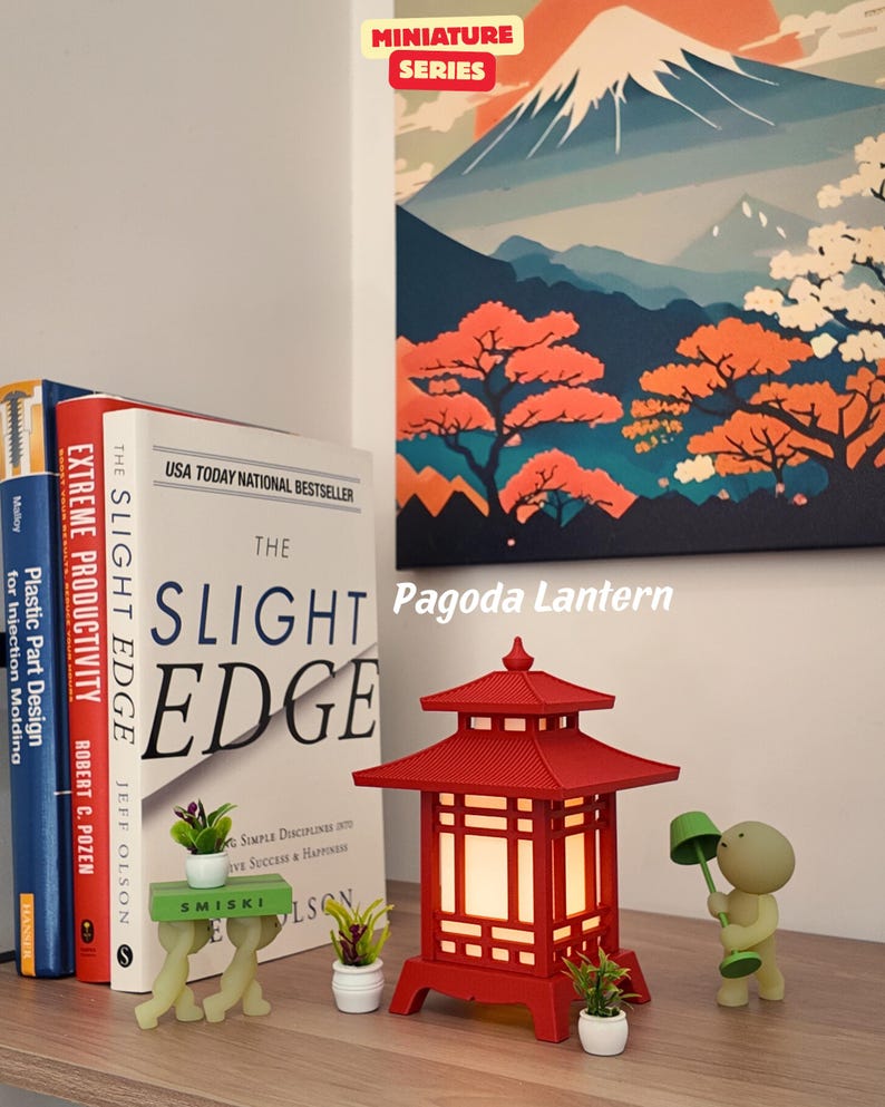Miniature Japanese Lantern: Japanese Decor, Pagoda Lantern, Shoji Lantern, Torii Gate Lantern, Desk Lamp, Room Decor, Home Decor, 3D-Printed image 2
