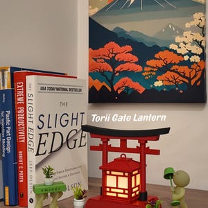 Miniature Japanese Lantern: Japanese Decor, Pagoda Lantern, Shoji Lantern, Torii Gate Lantern, Desk Lamp, Room Decor, Home Decor, 3D-Printed image 6