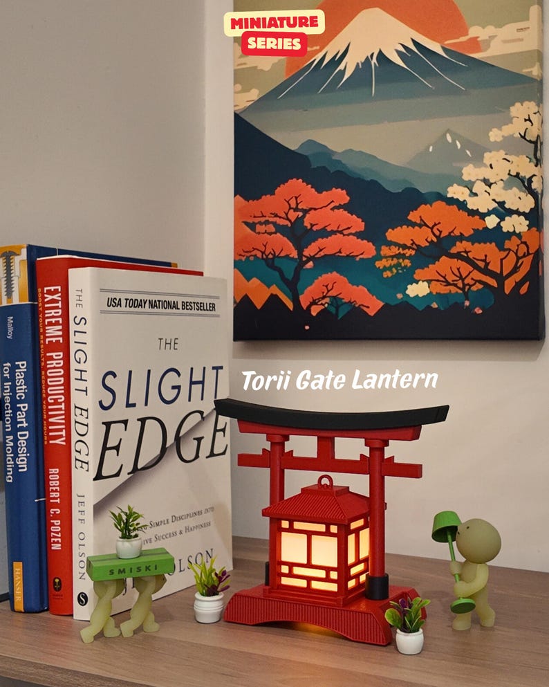Miniature Japanese Lantern: Japanese Decor, Pagoda Lantern, Shoji Lantern, Torii Gate Lantern, Desk Lamp, Room Decor, Home Decor, 3D-Printed image 6