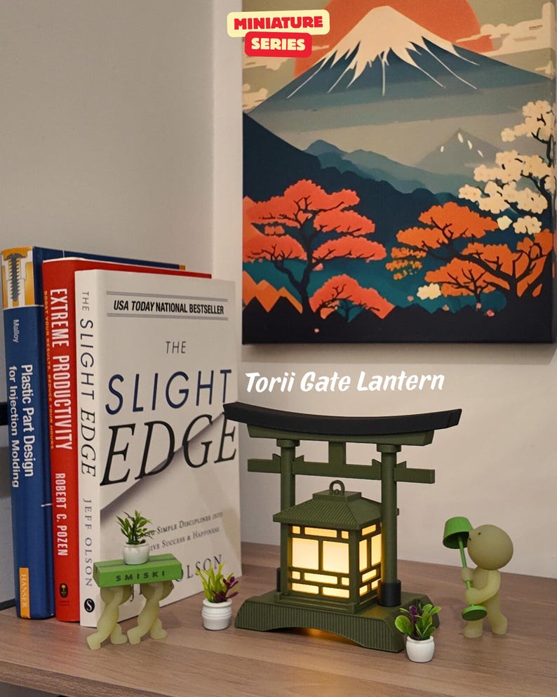 Miniature Japanese Lantern: Japanese Decor, Pagoda Lantern, Shoji Lantern, Torii Gate Lantern, Desk Lamp, Room Decor, Home Decor, 3D-Printed image 7