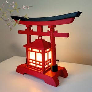 Japanese Torii Gate Lantern | Japanese Decor | Japanese Home Decor | Japanese Room Decor | Pagoda Lantern | Desk Lamp | Table Lamp |