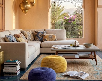 Crochet Pouf Pattern, Floor Cushion, Ottoman PDF, Crochet Pouffe, Home Decor