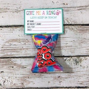 Gib mir einen Ring Spieldatum Ende des Jahres Karte, Sofort Download, Letzter Schultag Keep in Touch Pop Ring, DIY druckbare Visitenkarte