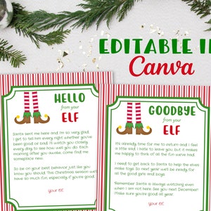 Editable Elf Arrival Letter, Elf Goodbye Letter, Editable Personalized Elf Letters