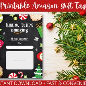 Printable Christmas Amazon Gift Card Holder for Teacher, Instant Download, Gift Label, DIY Christmas Gift Ideas, Printable Teacher Gift image 1