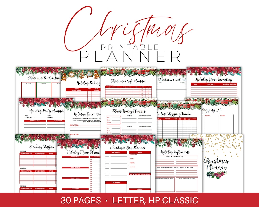 Christmas Planner Printable: Holiday Organizer Kit (PDF Download) - Etsy