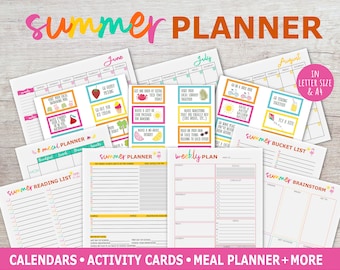 Summer Activity Planner Kit: Kids' Schedule, Bucket List (PDF)