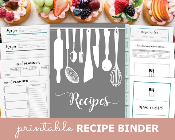 Recipe Binder  Printable Recipe Cards PDF Download // Recipe